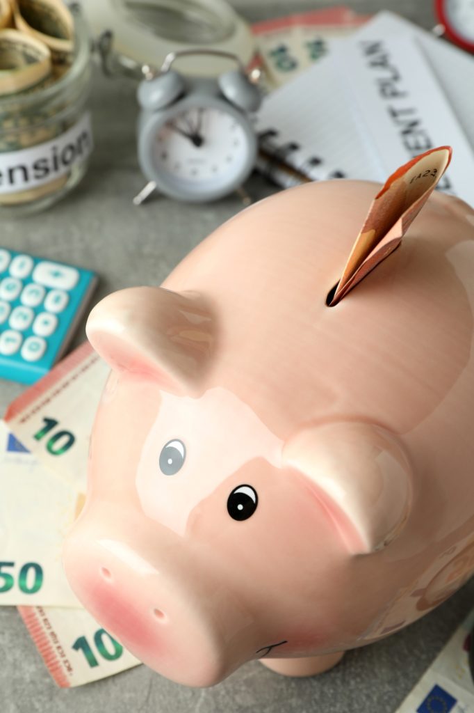 Concept of pension or retirement plan, close up